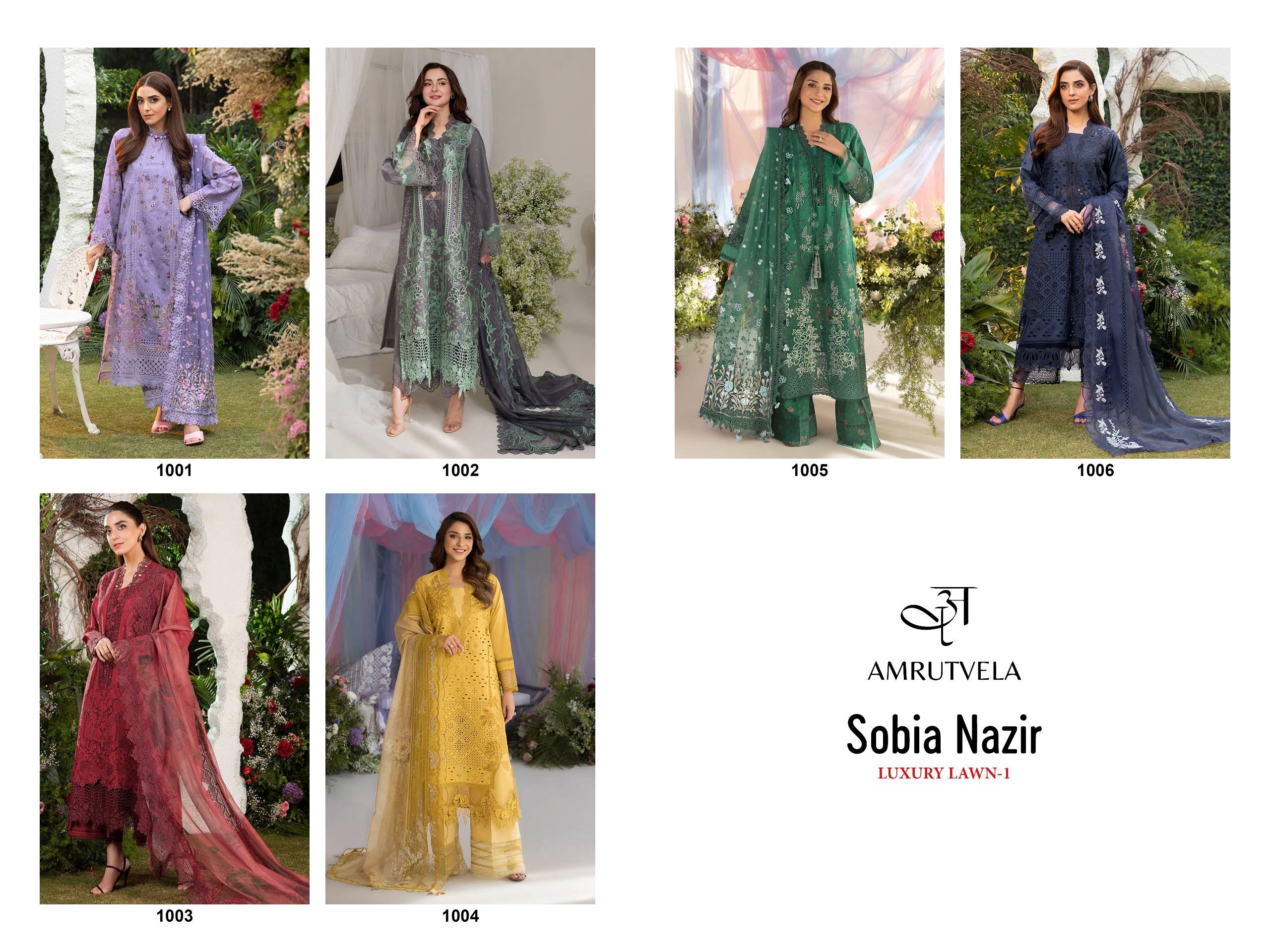 Sobia Nazir By Amrutvela 1001 To 1006 Series Indian Traditional casual wear Pakistani pure cotton dresses At Wholesale Price